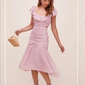 ASTR Devereaux Ruffle Midi Dress | lilac | Small